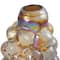 12" Iridescent Brown Abstract Handmade Bubble Glass Vase